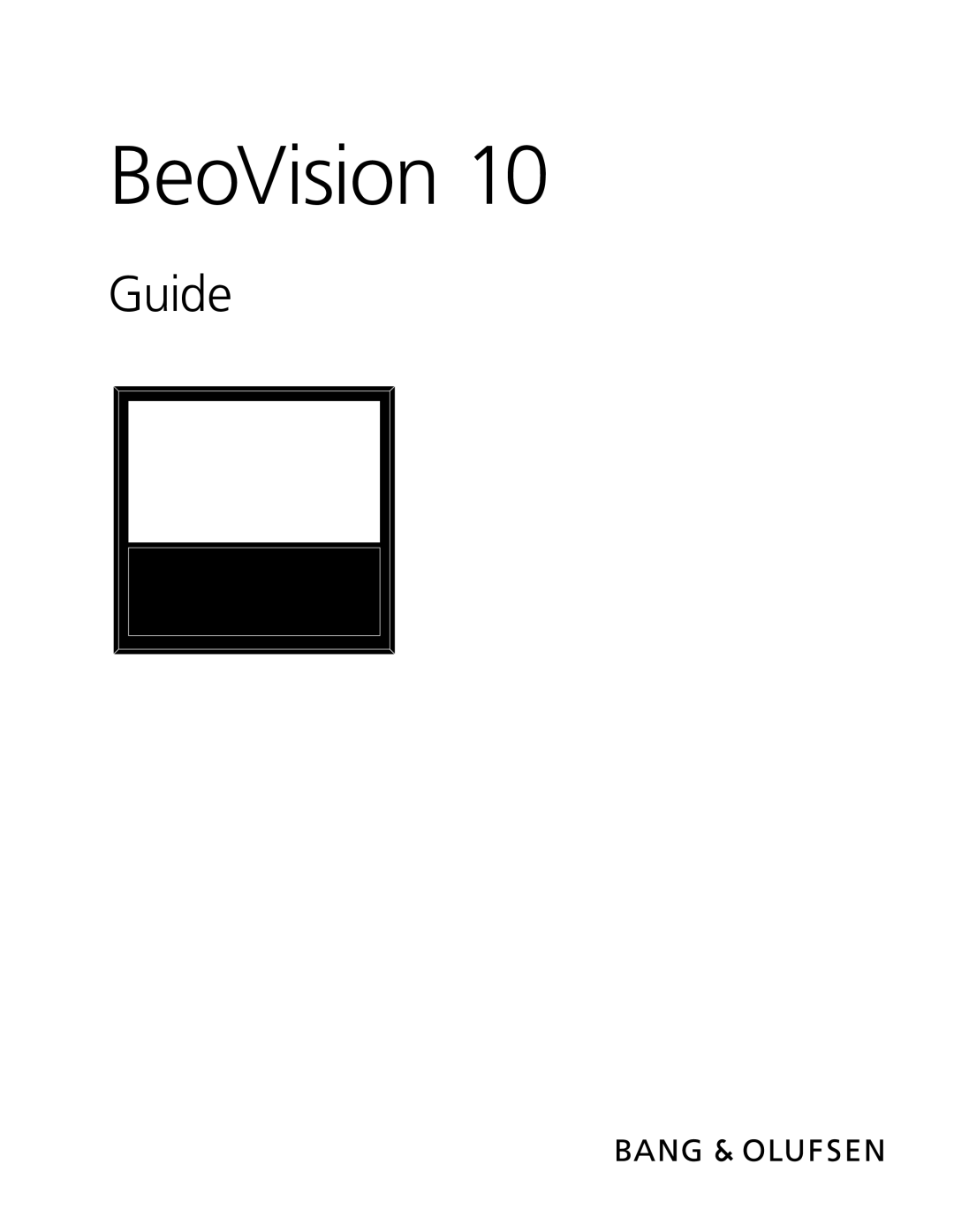 Bang & Olufsen manual BeoVision 10 